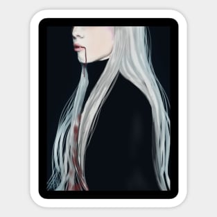 White Hair Vampire Sticker